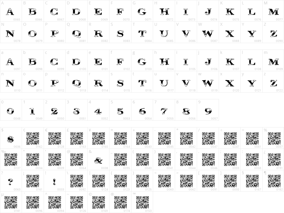 MegaDeal Character Map