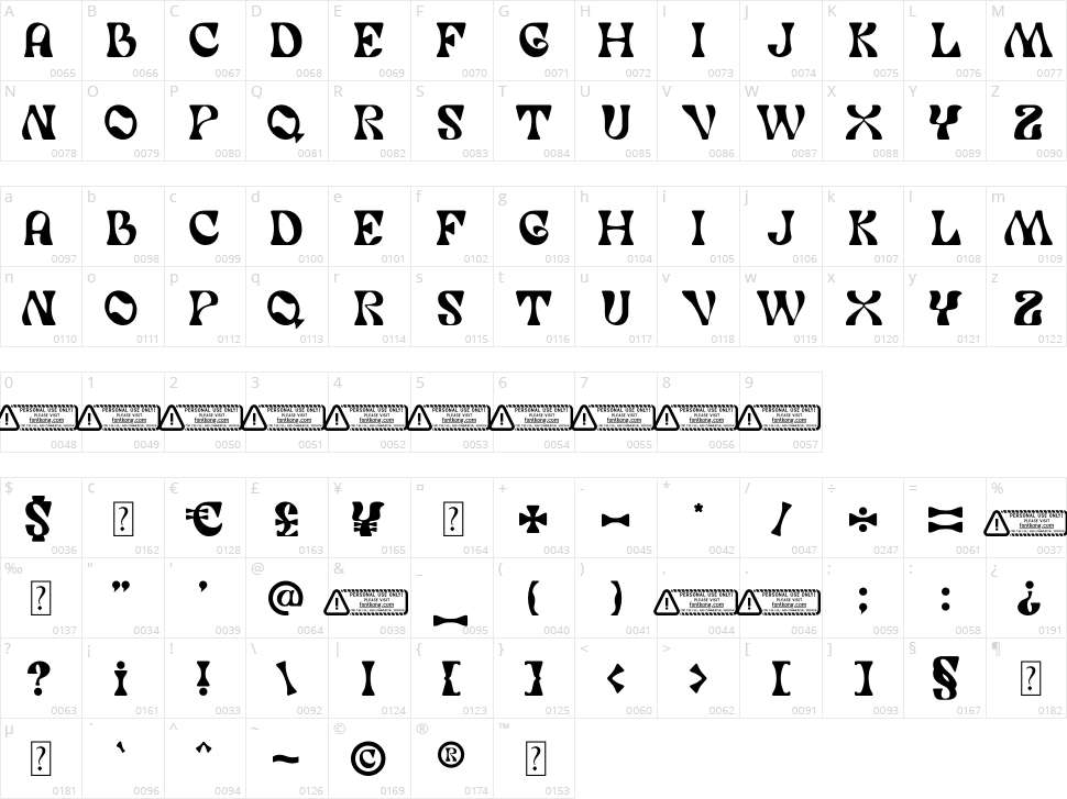 Memoire Character Map