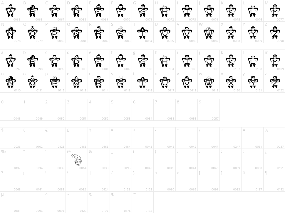 Menu Please Character Map