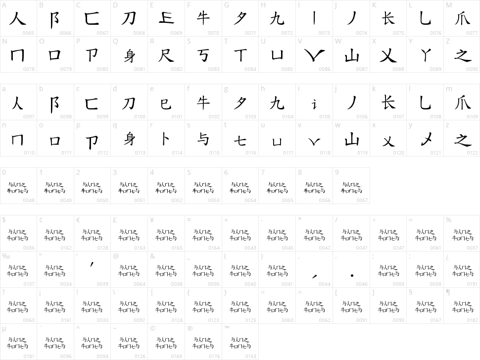 Message from the East Character Map