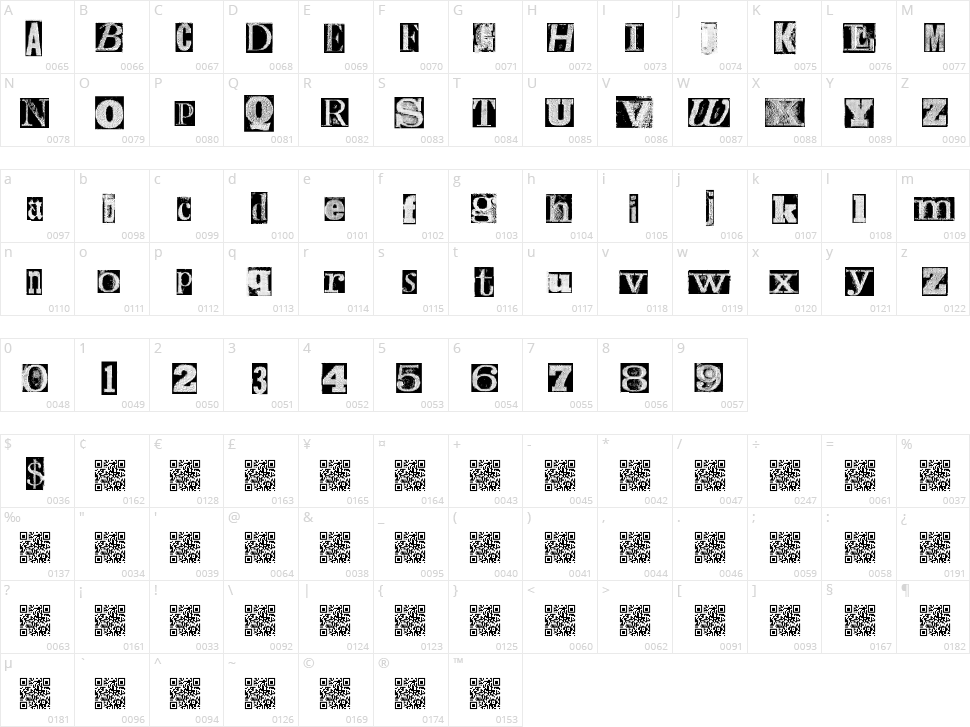 MetalBlock Theta Character Map