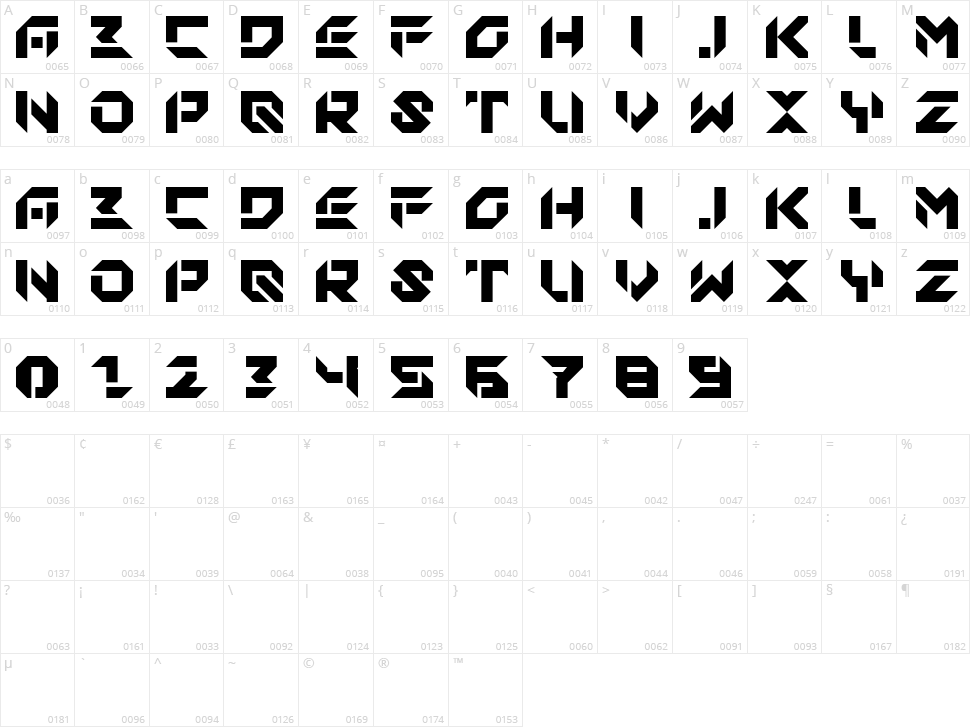 Mhosoq Character Map