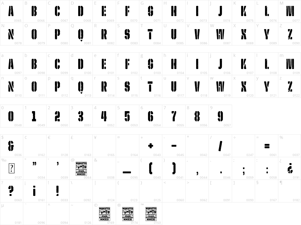 Military Poster Character Map