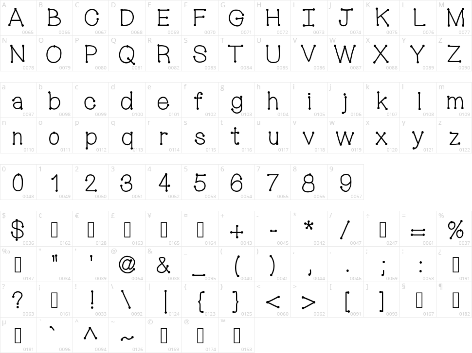 Mix Connect Dots Character Map