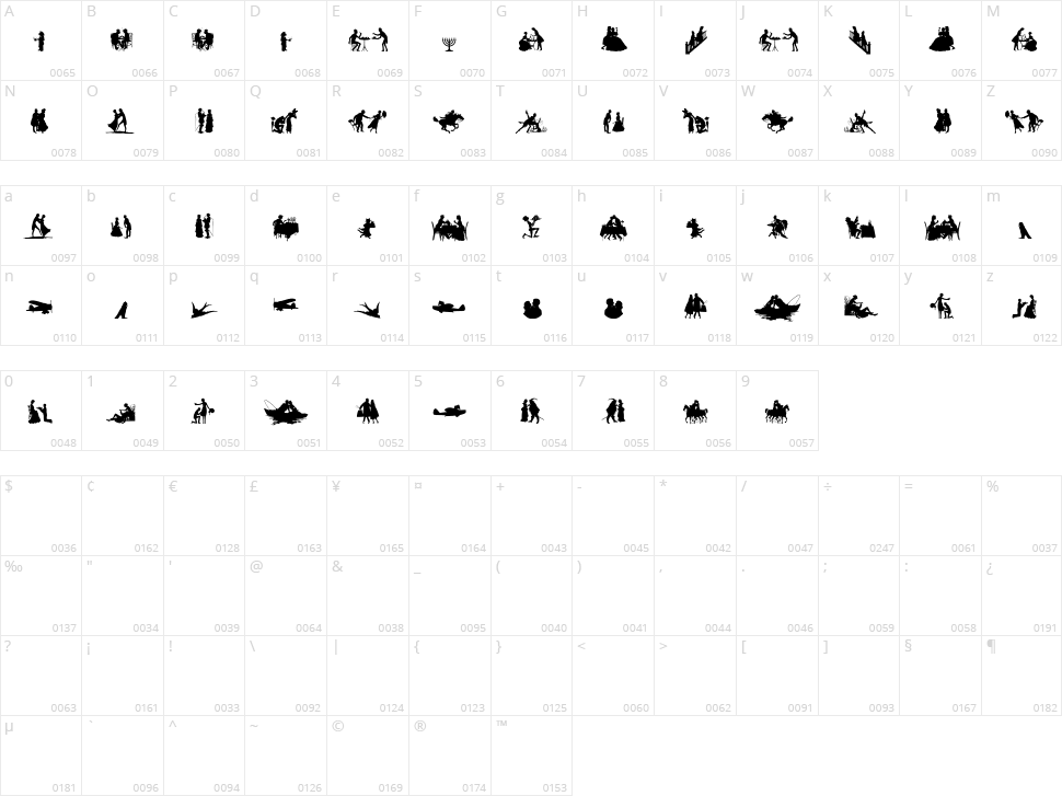 Mixed Silhouettes Free Character Map