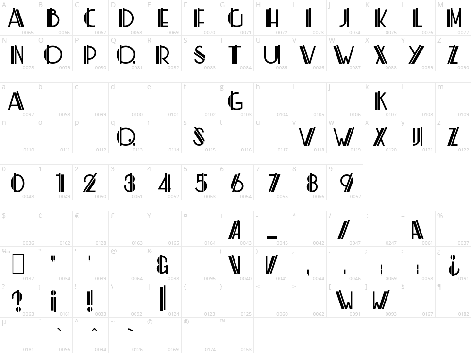 ML ZigZag KK Character Map