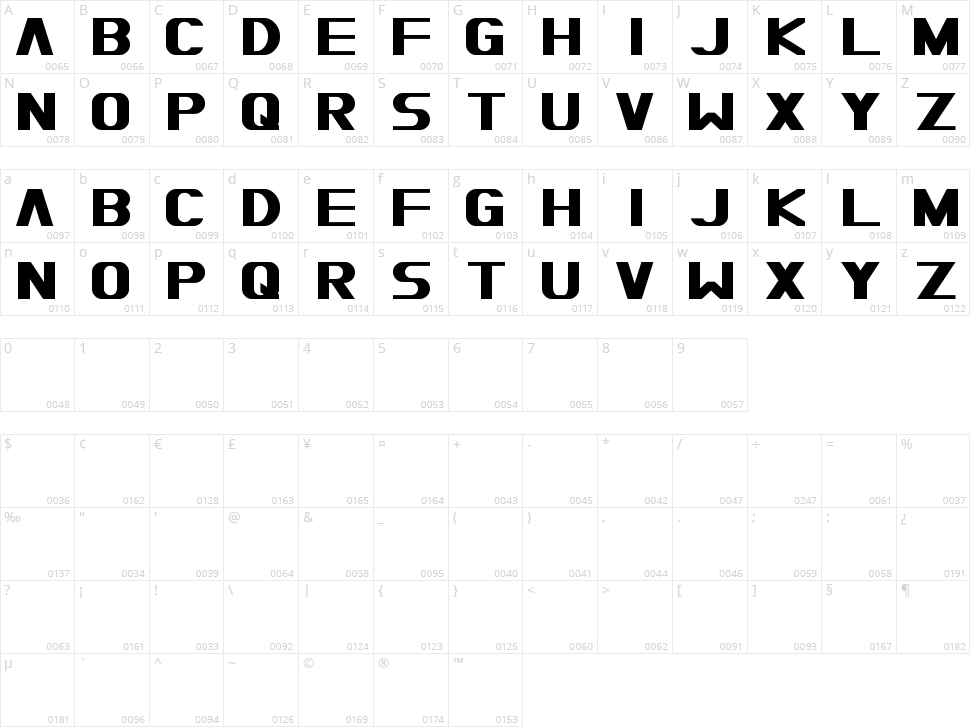 Moiser Heavy Character Map