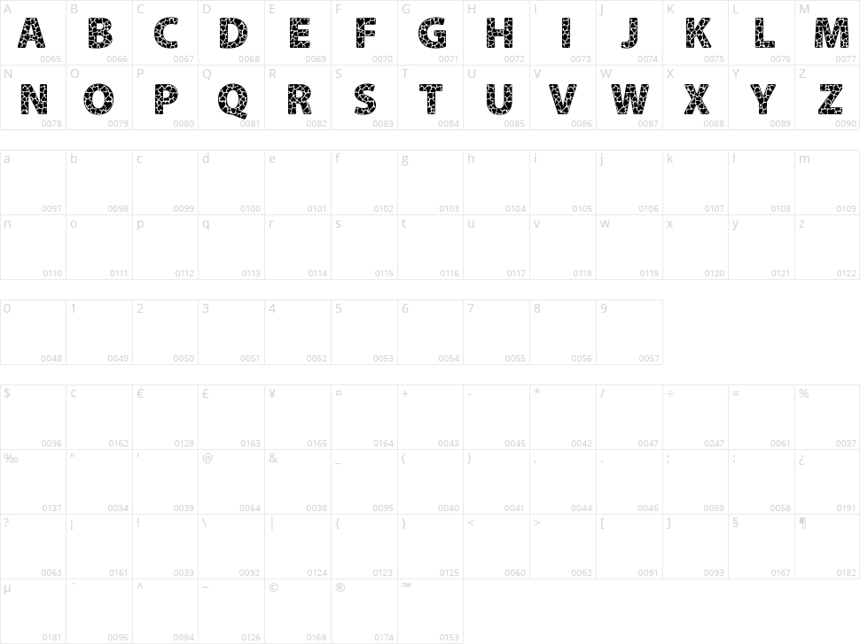 Moltissimo Hearted borders Character Map