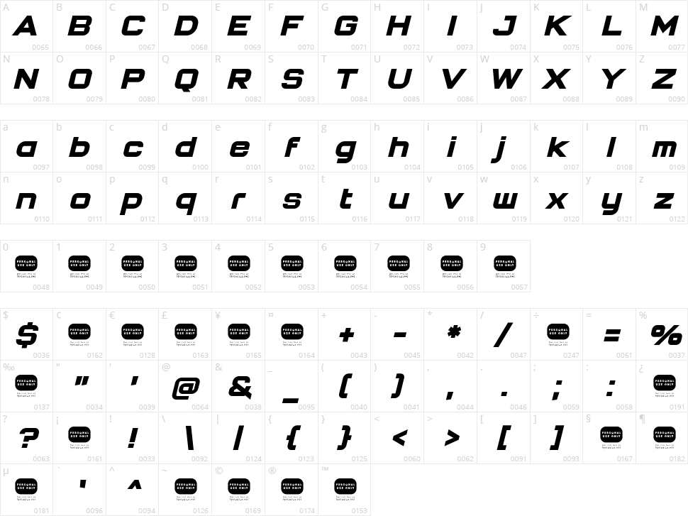 Monday Pro Character Map