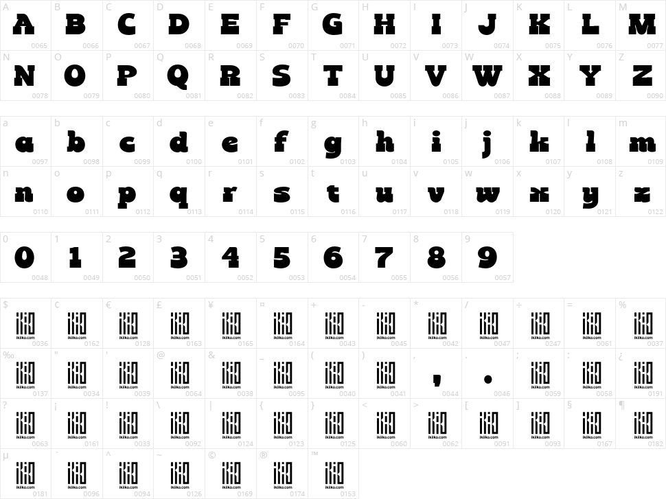 Monday Tuesday Character Map