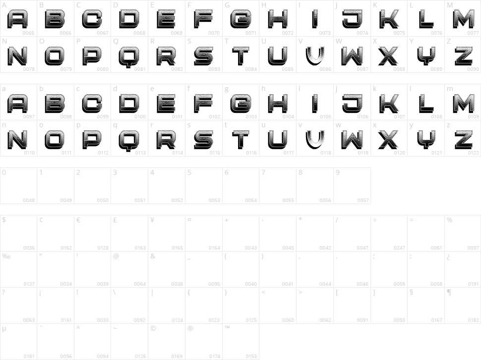 Monochrome Character Map