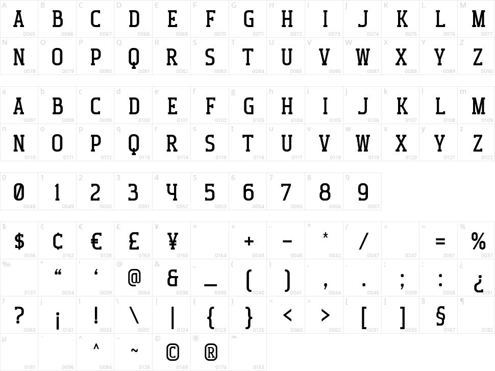 Monogram Holder Character Map