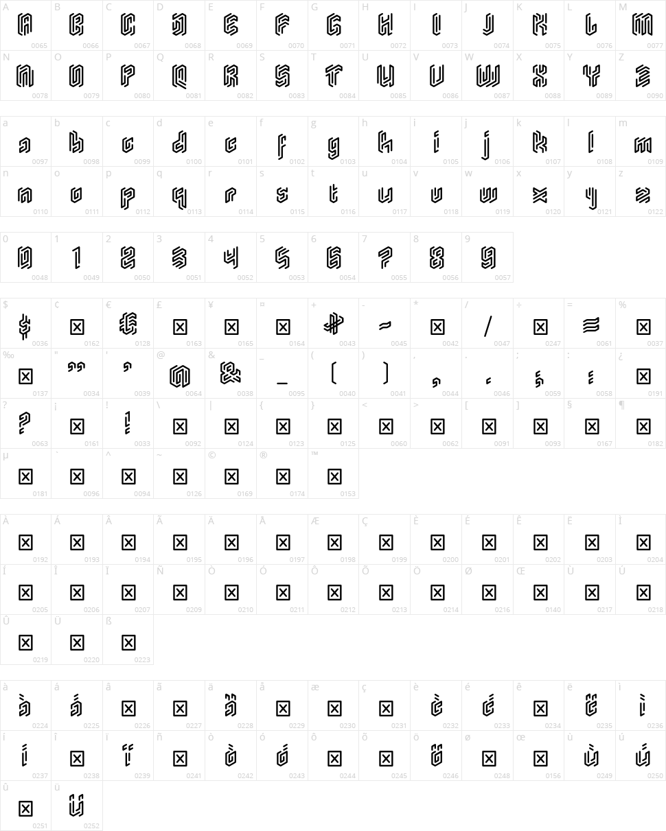 Monogram Rounded Character Map