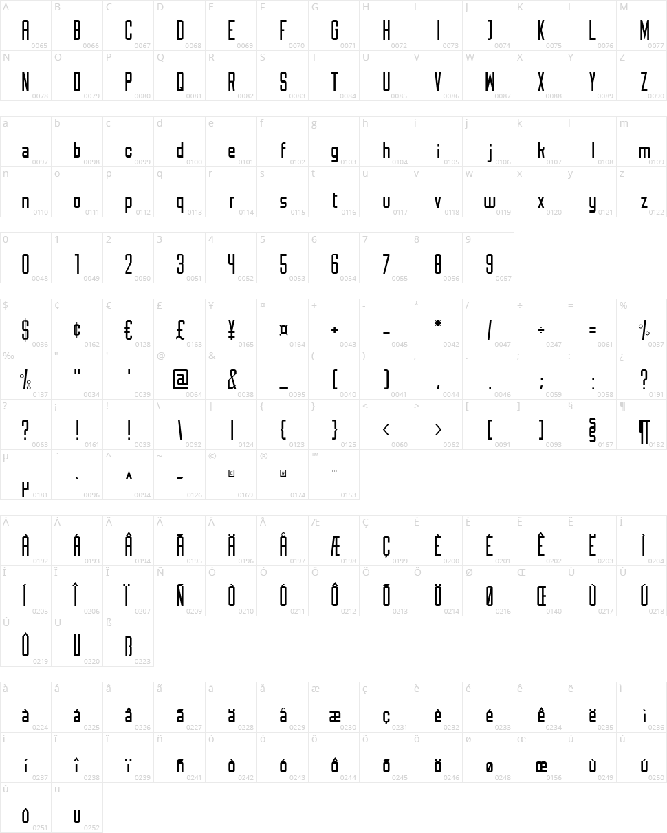 Monotone Character Map