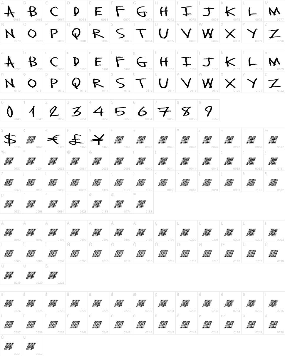 Monster Slash Character Map
