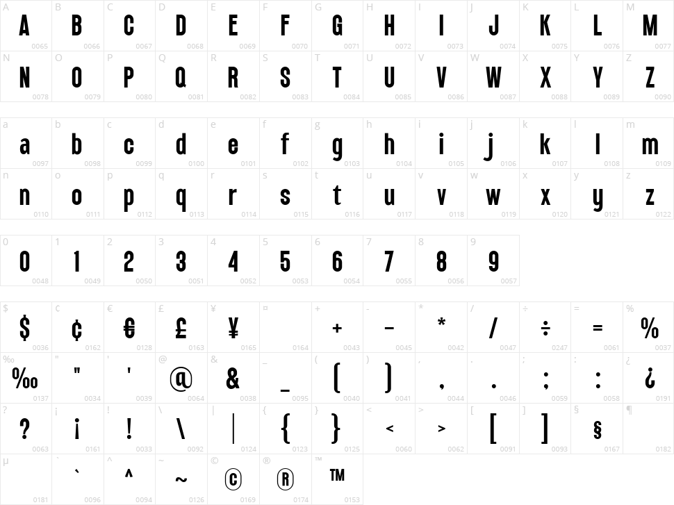 Montage Character Map