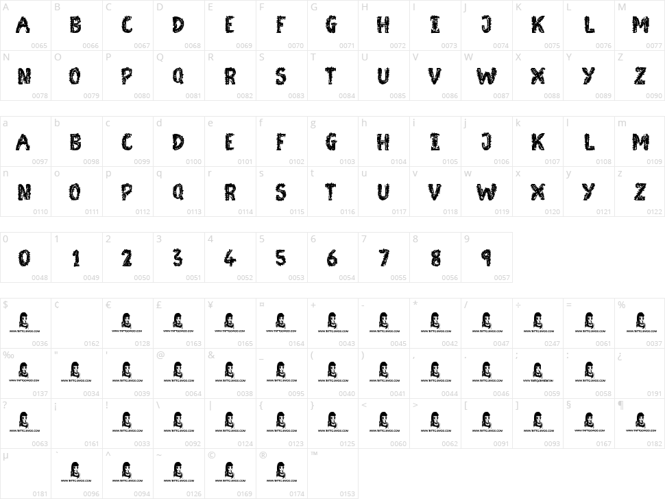 Moonstreet Character Map
