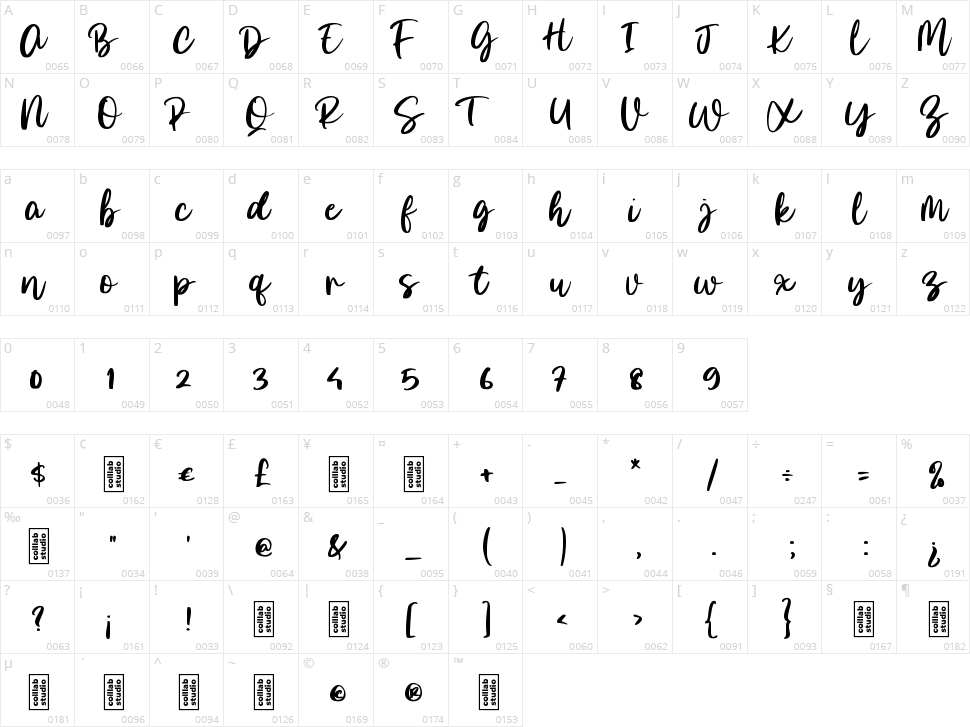 Morning Glory Character Map