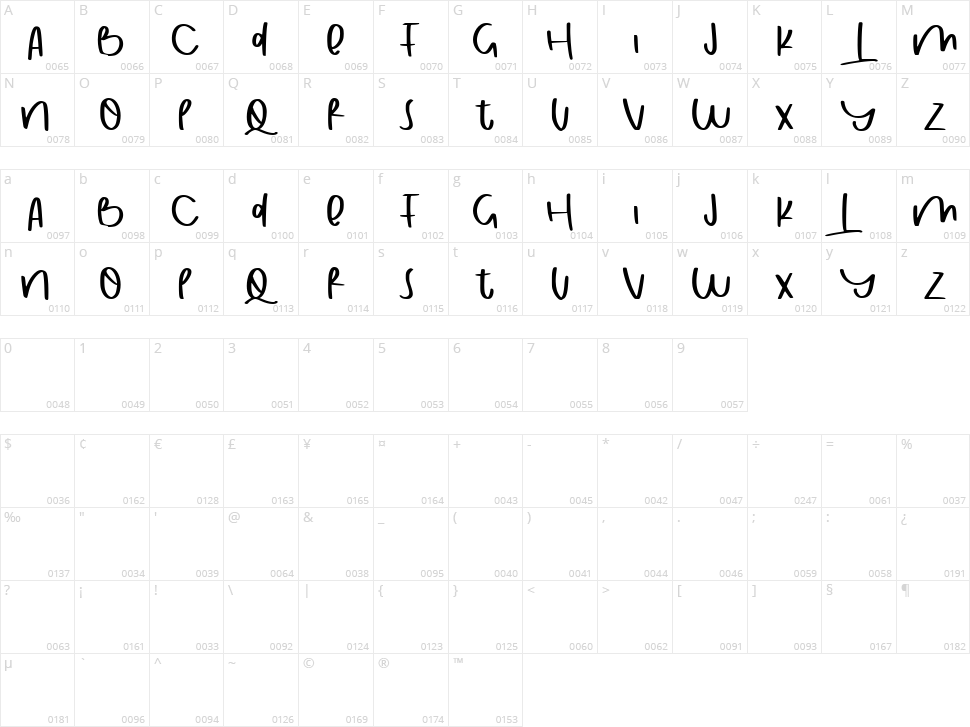 Morning Glory Character Map