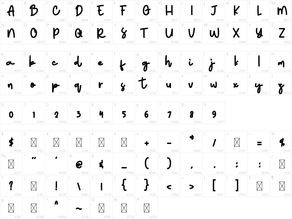 Morning Singing Character Map