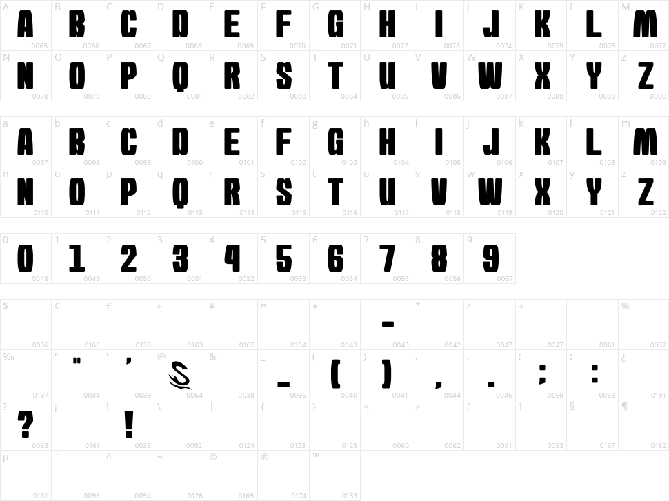 Morning Karashi Character Map