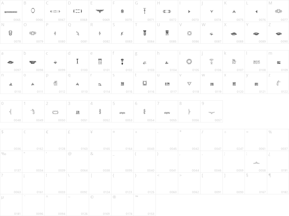 Mortised Ornaments Free Two Character Map