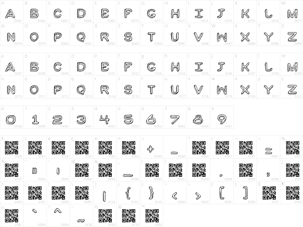 Moulden Character Map