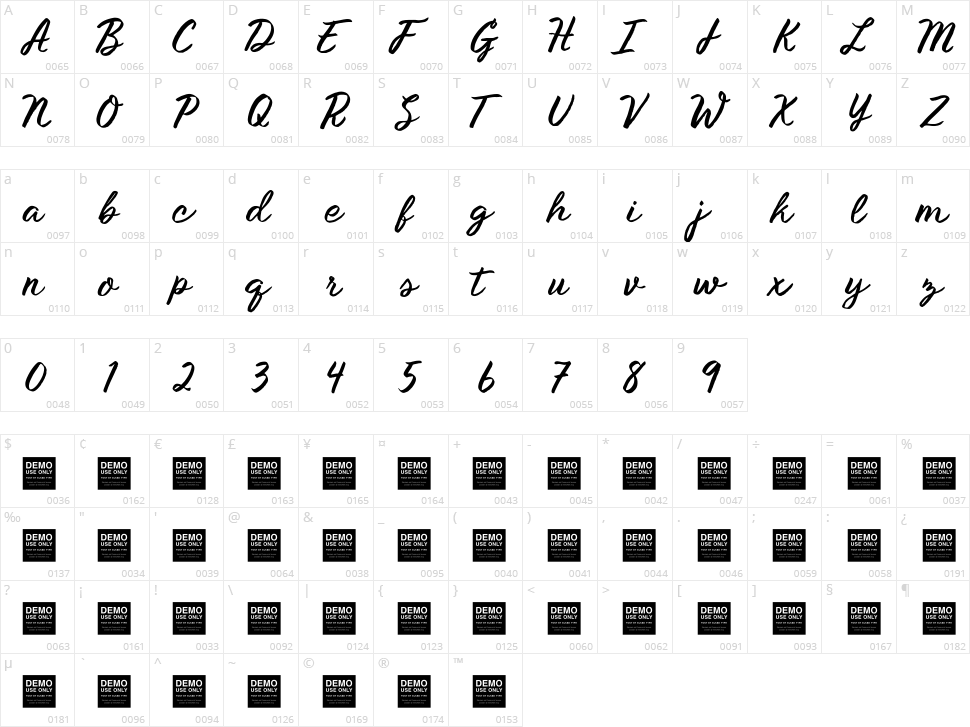Mount Royal Character Map
