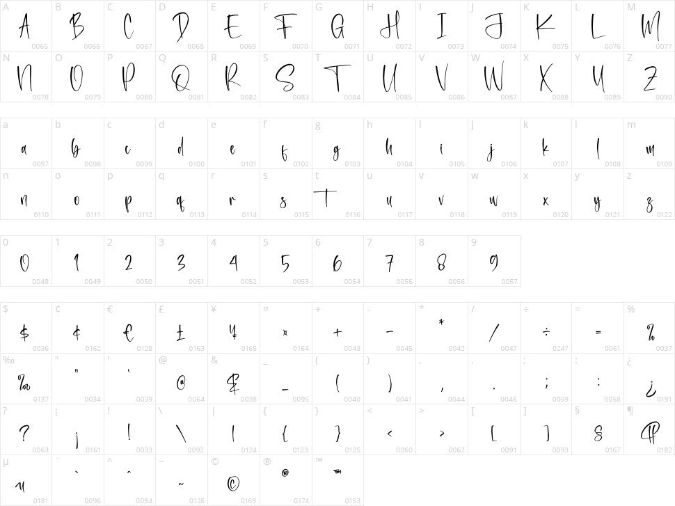 Mountain Moonlight Character Map