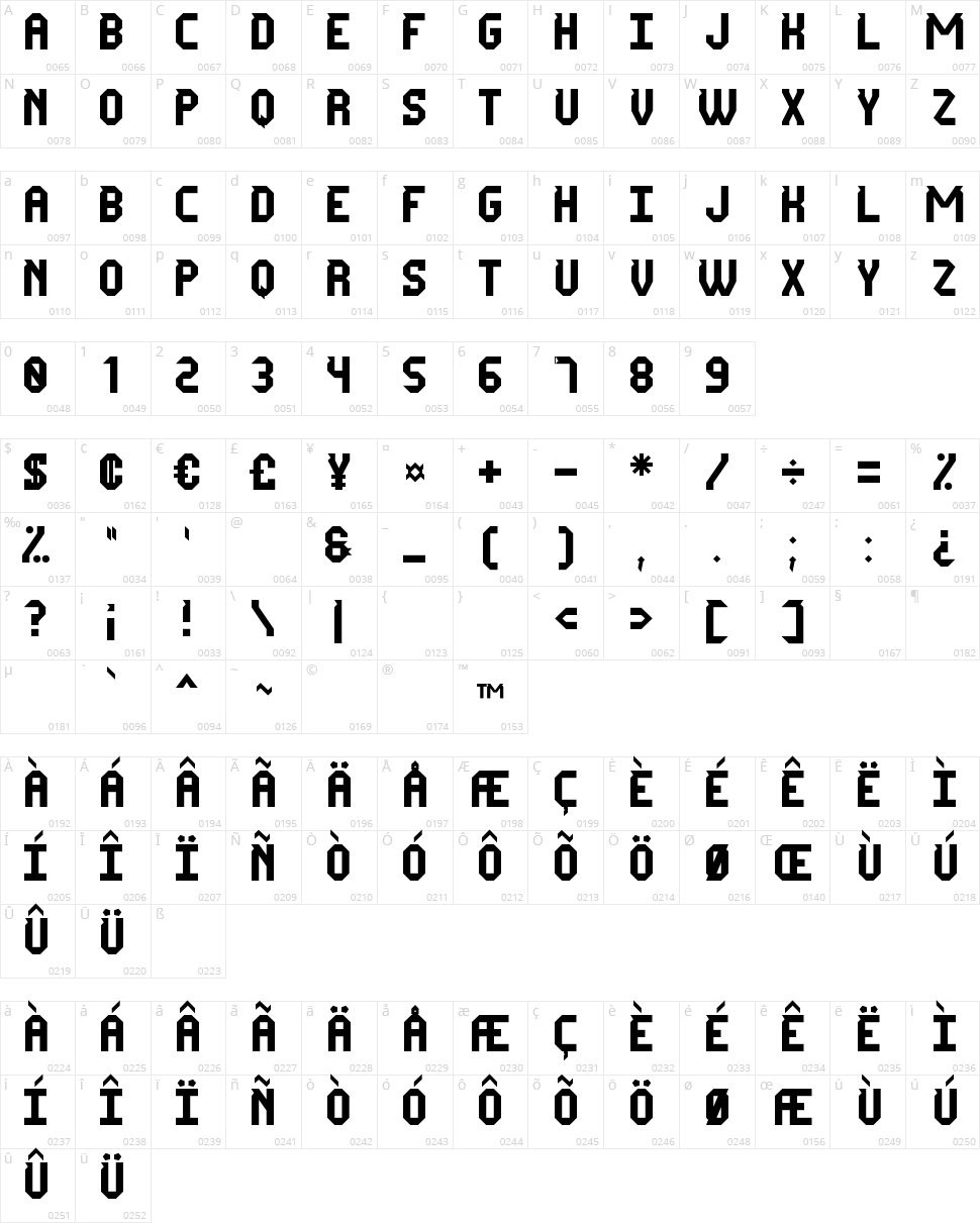 Mr Tech-Ly St Character Map