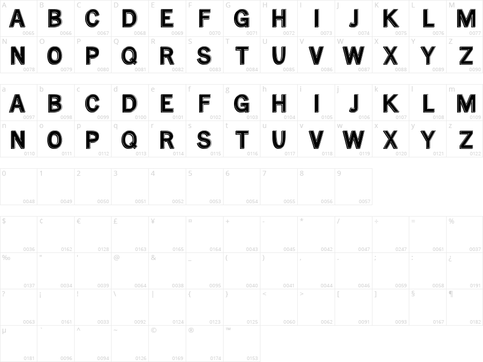 MTF Base Character Map