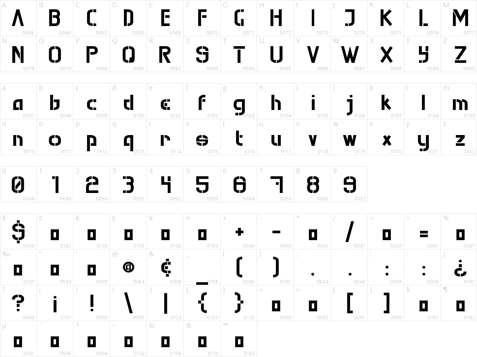 Mura Knockout Character Map