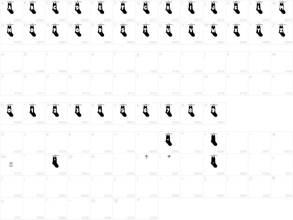 My Socks Line Character Map
