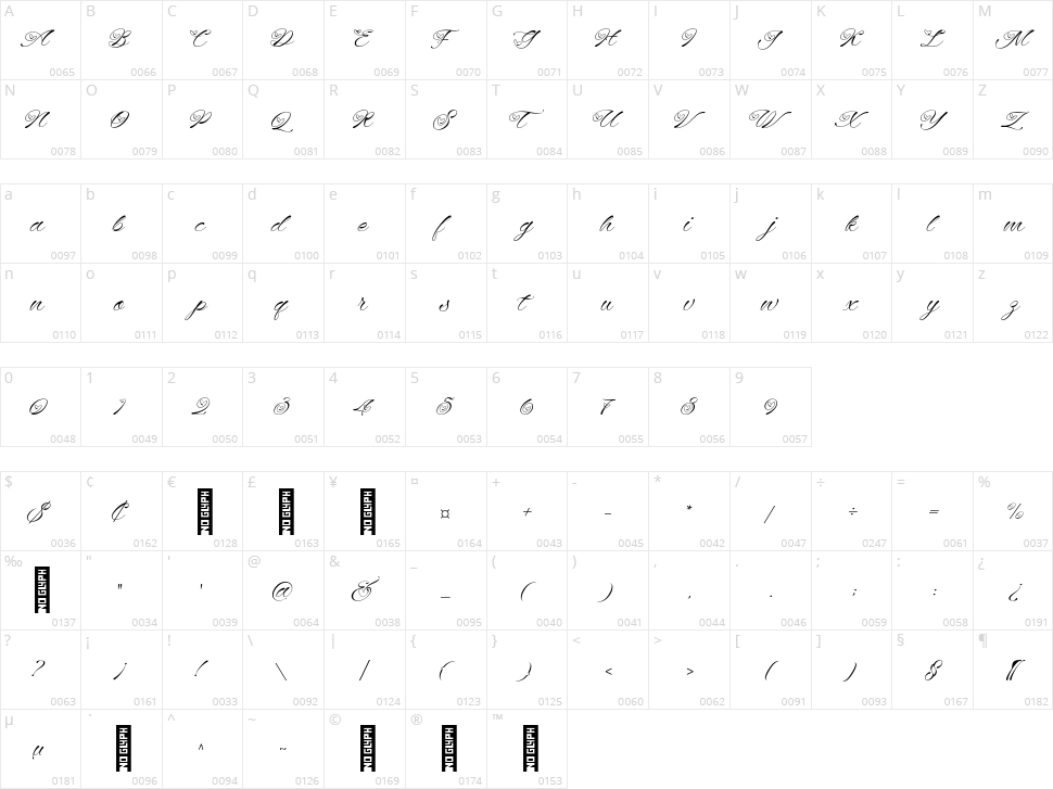 Mybook Again Character Map