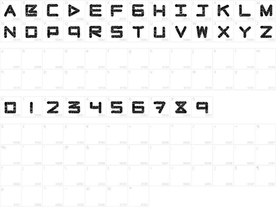 Naughty Pipe Character Map