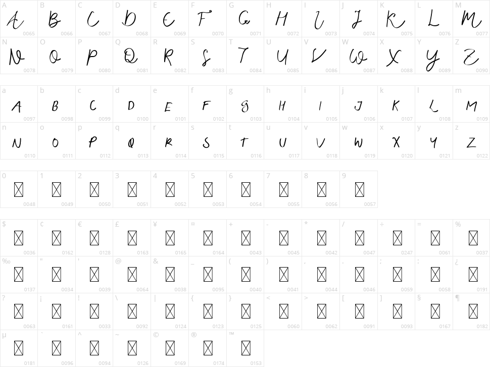 Nebula Starry Character Map