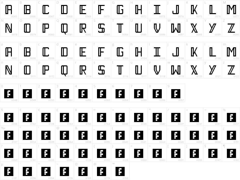 Necktie Character Map