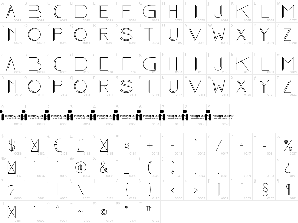 Neon Magic Character Map