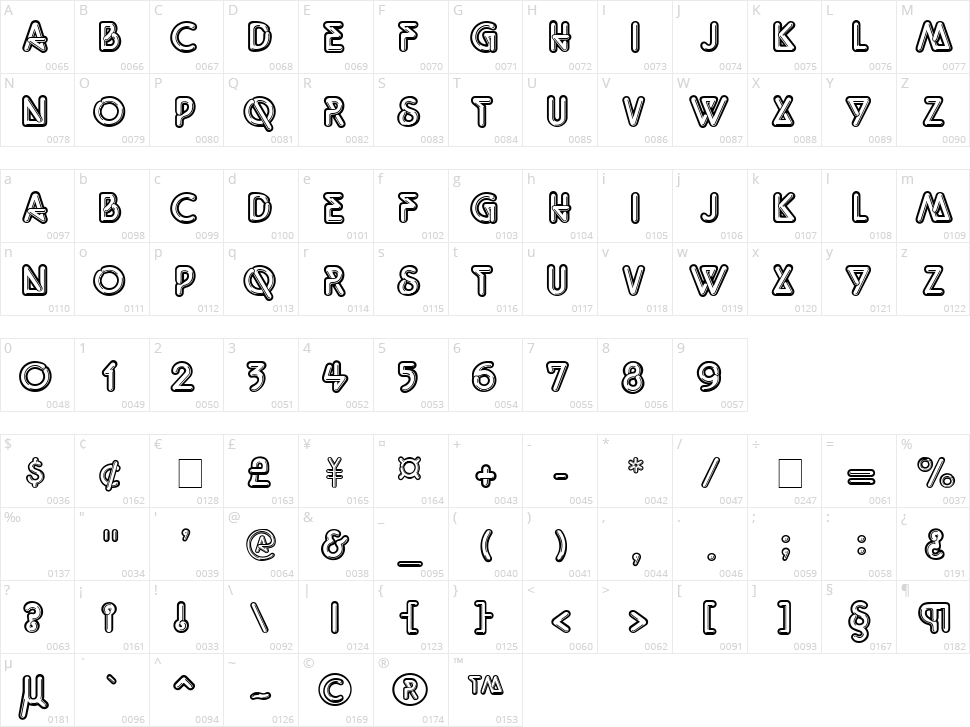 Neon Lights Character Map