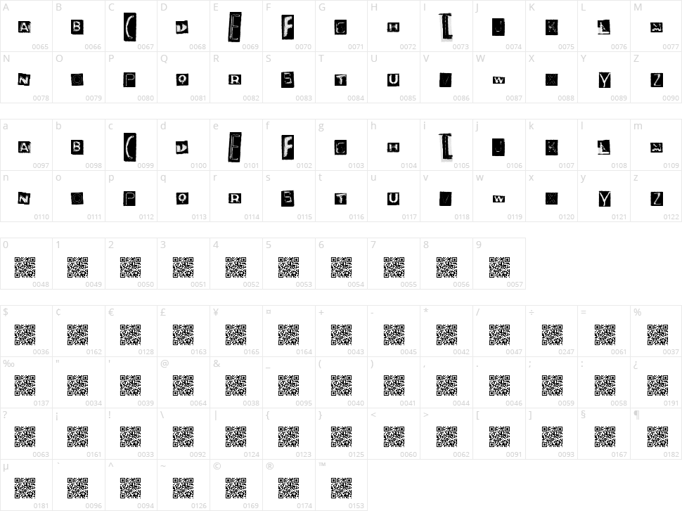Neon Taste Character Map