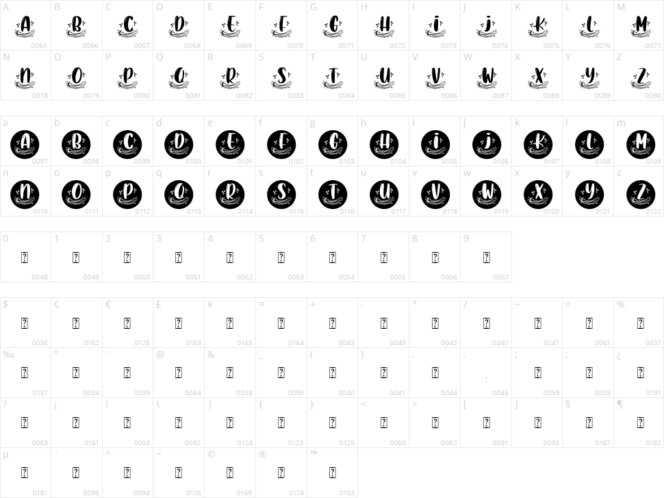 Nest Monogram Character Map