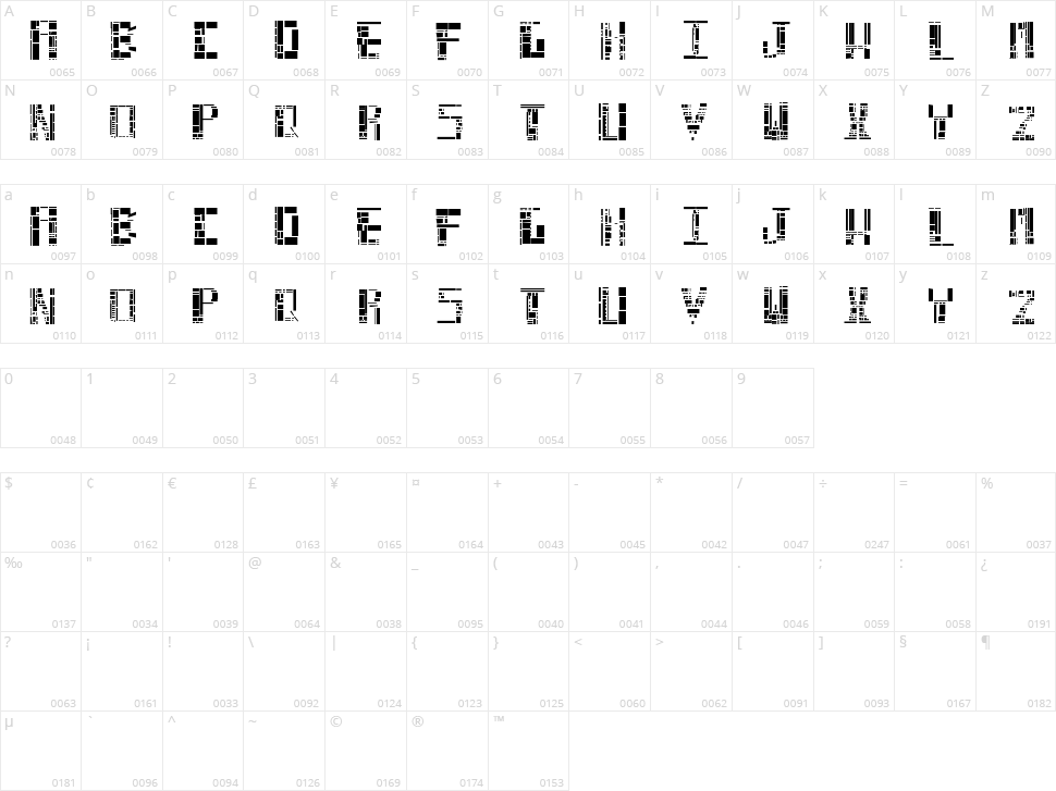 Netflix Font Character Map
