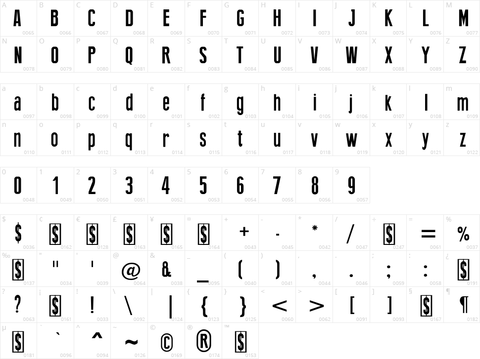 New Press Character Map