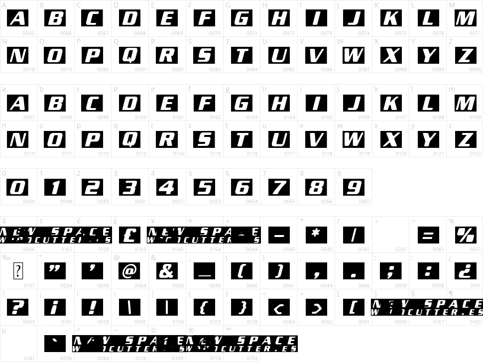 New Space Character Map