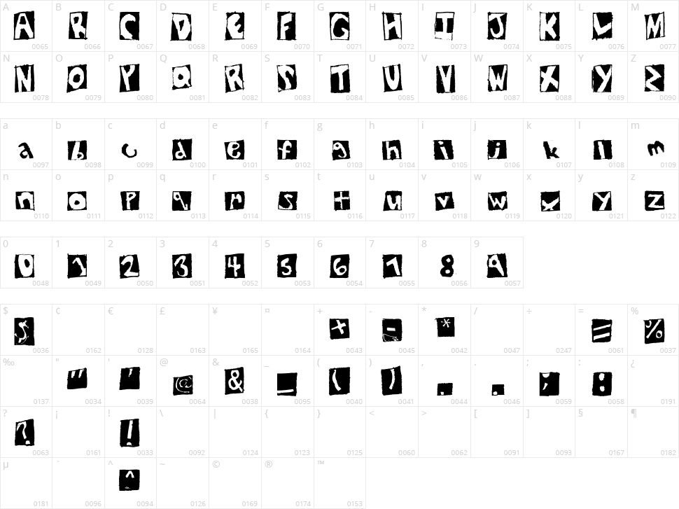 New York Statement Character Map