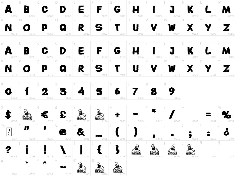 Night Brush Character Map