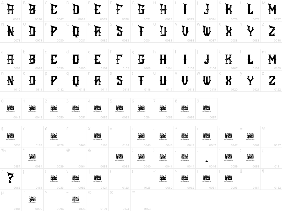 Night Vengeance Character Map