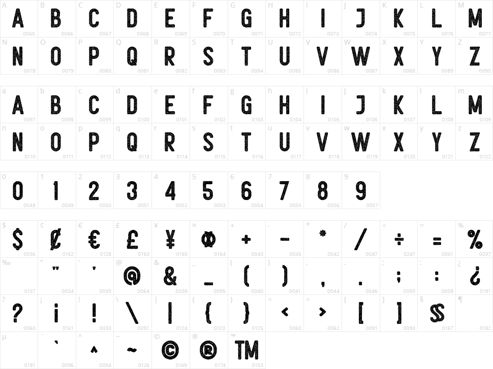 Noctura Sans Character Map