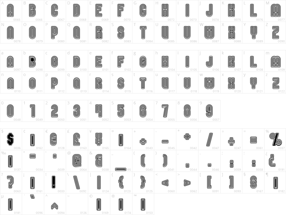 Nomitais Character Map