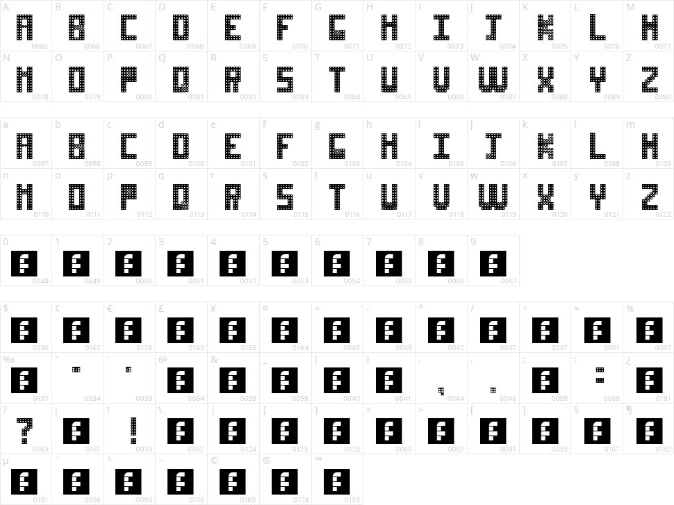 Non-Sticky Glue on Rulers Character Map